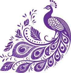 Fototapeta premium Elegant Peacock Logo Design – Luxury Bird Symbol, Royal Feather Icon, Modern Golden and Blue Vector Emblem for Branding and Fashion