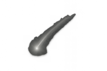 Comet or meteorite in outer space, a celestial body with tail, light effect, movement, speed, transparent background