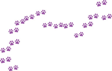 Purple color cat paw print vector.