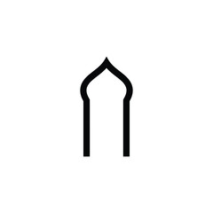 A simple mosque arch doorway islamic shape outline minimal vector element for eid mubarak design
