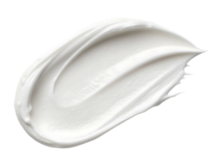 White cream smear with smooth curves and textured edges, cutout, PNG isolated on transparent background