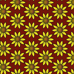 seamless pattern with sunflowers vector design