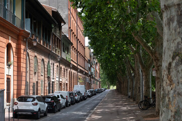 Views of Toulouse, city in southern France, Haute-Garonne department, Occitania region, centre of European aerospace industry with pink red bricks houses, travel destination