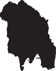 Taiwan island map silhouette vector illustration for geographical and travel concepts isolated on a black background