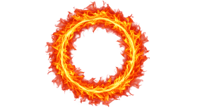 Ring of fire isolated on transparent background is a symbol of power, danger, and energy - Powered by Adobe