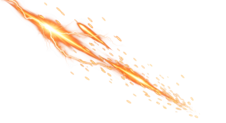Vibrant orange light streak shooting across a transparent background, creating a sense of movement