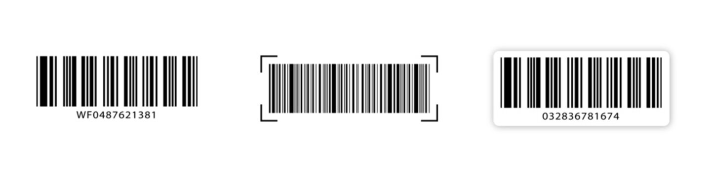Barcode Icon Collection &ndash; Multiple Black Barcode Symbols Isolated on Transparent Background for Product and Retail Design