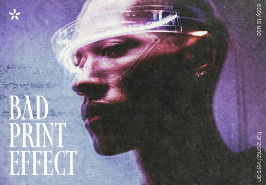 Bad Print Photo Effect Mockup