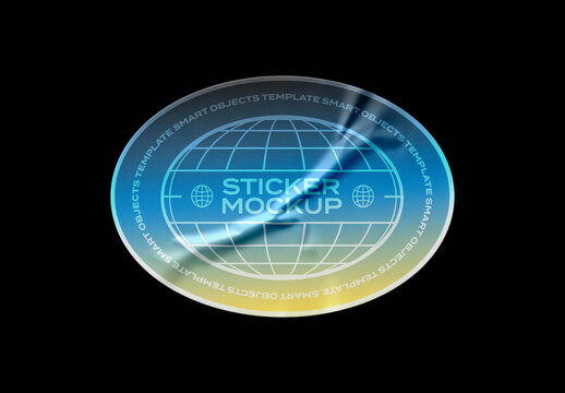 Oval Sticker Mockup