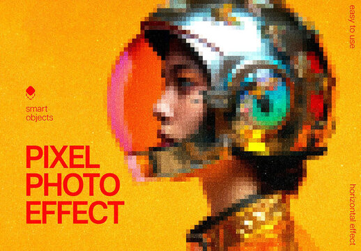 Pixel Photo Effect Mockup