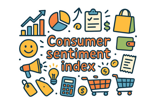 Consumer Sentiment Doodle. Consumer sentiment index. Hand-drawn doodle illustration of Consumer sentiment