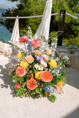 wedding bouquet on the floor