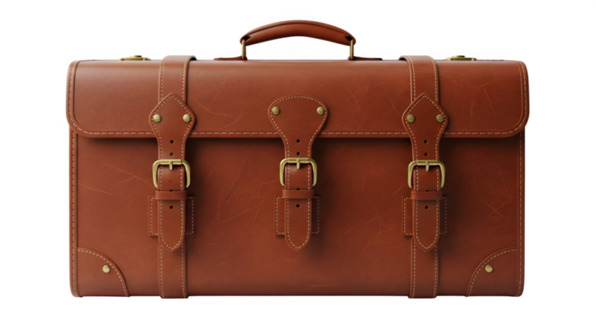 Sophisticated leather briefcase with classic design for business travel and professional style, an elegant vintage accessory