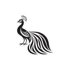 Obraz premium Elegant Peacock Logo Design – Luxury Bird Symbol, Royal Feather Icon, Modern Golden and Blue Vector Emblem for Branding and Fashion