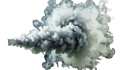 Dense, luminous white smoke and steam cloud, intensely swirling with clear textures and volumetric lighting against a deep pure black background, photorealistic concept of innovation