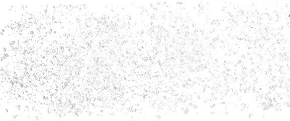 Macro crystals of sea salt flying, isolated on white background, clipping path