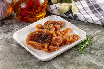 Salted herring fish caviar snack