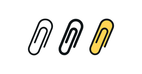 Obraz premium Minimalist paperclip icons: modern business and office supplies design