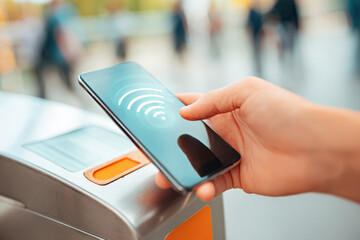 Using smartphone for contactless payment at terminal