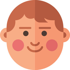 Simple Cartoon Face of a Smiling Person - Flat Design
