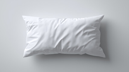 Obraz premium A smooth, white pillow lies evenly on a light, neutral background, enhancing soothing decor Generative AI