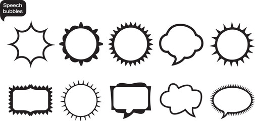 horror photo fram set and speech and thought bubbles Comic style set diverse designs