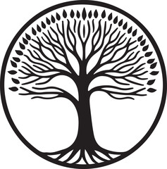 Elegant black tree of life design