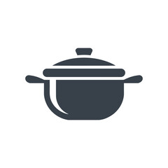 Cooking pot Icon on White Background Vector Art Illustration on white background.