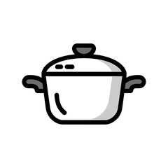 Cooking pot Icon on White Background Vector Art Illustration on white background.