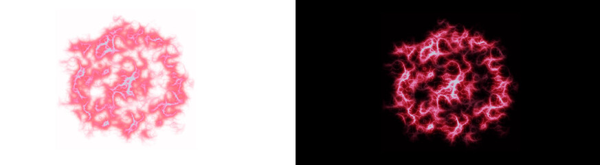 PNG image of Red plasma energy ball. Glowing pink electric sphere. Magic power or sci-fi effect. Isolated transparent PNG element.