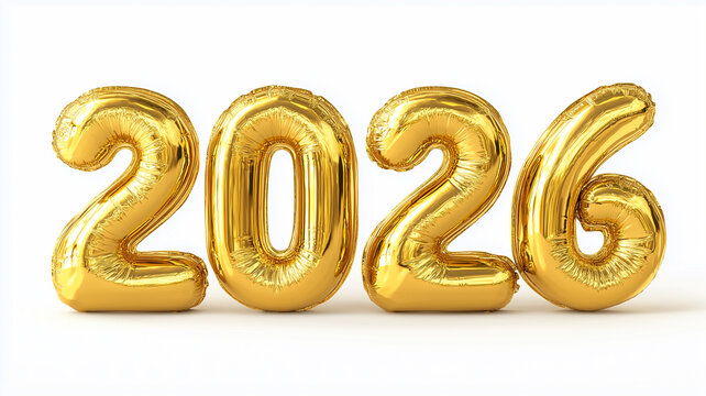 Bold golden numbers representing the year 2026 stand out with a shiny finish, capturing attention Generative AI