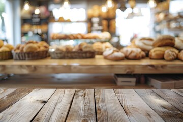 Freshly baked bread displayed in a bakery