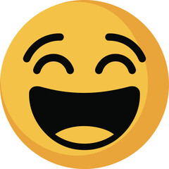 Laughing Yellow Emoji Face with Open Mouth