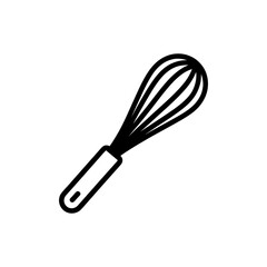 Whisk Icon on White Background Vector Art Illustration on white background.
