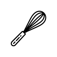 Whisk Icon on White Background Vector Art Illustration on white background.