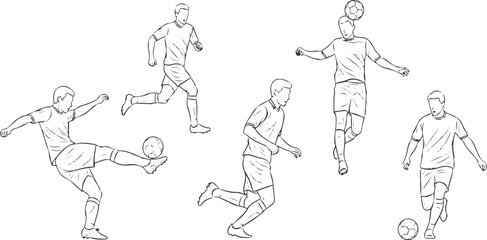 Soccer player line art dynamic action digital connectivity
