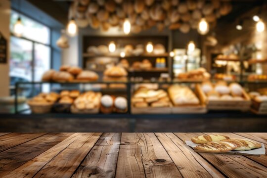 Freshly baked bread displayed in a bakery