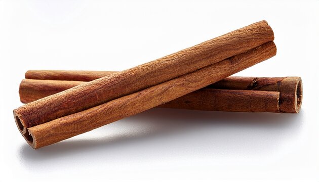 Two Brown Vegeterian Cinnamon Sticks Mendacity On White Historical Past