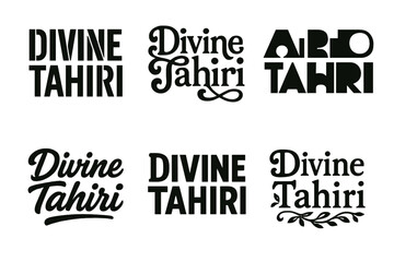 Fototapeta premium Harmonious Lettering Variations. Divine Tahiri. Set lettering. harmonious lettering variations of the same emblematic concept (Stencil-inspired urban