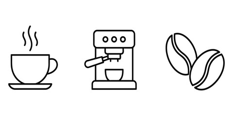 coffee and drink icon set vector illustration