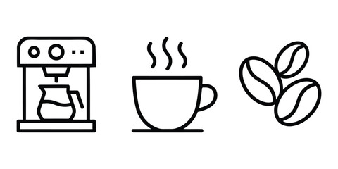 coffee and drink icon set vector illustration
