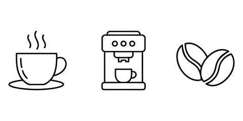 coffee and drink icon set vector illustration