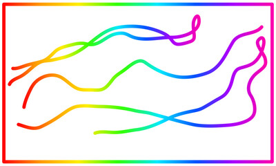 Abstract rainbow gradient lines on transparent background
