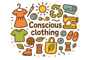 Conscious Clothing Doodle. Conscious clothing. Hand-drawn doodle illustration of Conscious clothing. Dress,