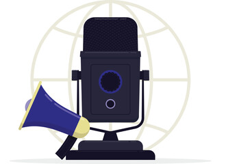 dia del periodista Flat Background journalist day