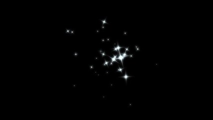 Glowing glitter burst sparkle effect, white glowing stars sparkle, blinking retro vector stars and dots, looping animation, doodle glitter trail, twinkle magic dust animation on black screen. 4k - Powered by Adobe