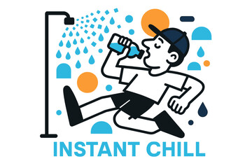 Instant Chill Spray. Mister + Cold Water Combo. Spritz from a sidewalk mister meets a gulp from a bottle; ?Instant Chill? glows in tidy caps. Heat haze breaks