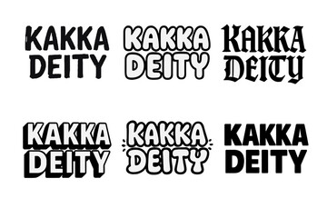 Obraz premium Harmonious Lettering Variations. Kakka Deity. Set lettering. harmonious lettering variations of the same emblematic concept, each with different artistic