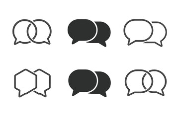 Conversational Logo Variations. Content series branding. Set Logo of content series branding: conversation bubble chain. Icon set. harmonious logo variations