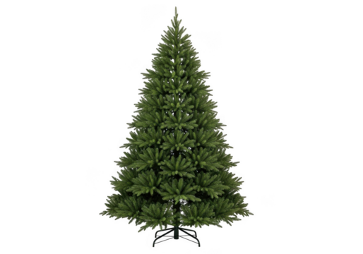 A realistic artificial christmas tree with a transparent background, perfect for holiday decorations and seasonal themes